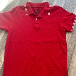 Red Polo Shirt with White Accents
